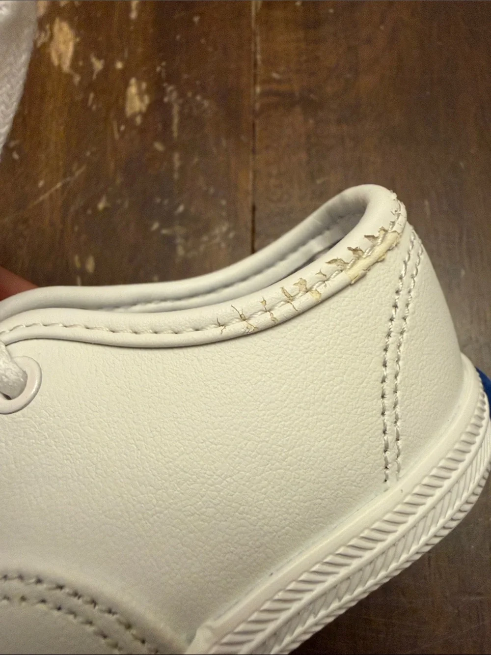Keds White Toddler Lace-Up Leather Sneakers